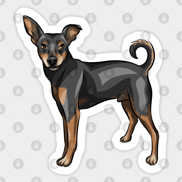 Cute miniature pinscher dog Sticker by Shirin Illustration